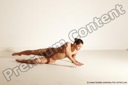 Underwear Gymnastic poses Woman White Moving poses Athletic medium brown Dynamic poses Academic